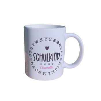 Keramiktasse Schulkind 2025 mit Vornamen personalisiert Einschulung Namenstasse - Artikel-Nr. 1100004